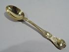 English Gilt Sterling Silver Soup Spoon in Historic Coburg Pattern