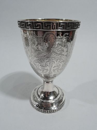 New York Classical Coin Silver Goblet by William Gale C 1860