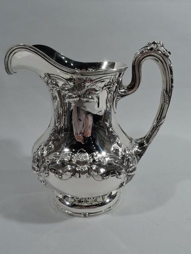 Gorham American Art Nouveau Sterling Silver Water Pitcher 1910