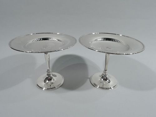 Pair of Tiffany Art Deco Classical Sterling Silver Compotes