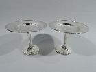 Pair of Tiffany Art Deco Classical Sterling Silver Compotes