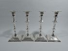 Set of 4 English Georgian Sterling Silver Candlesticks 1768