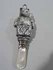 Delightful English Victorian Sterling Silver Kitty Cat Rattle