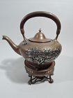 Gorham Japonesque Mixed Metal Copper Kettle on Stand