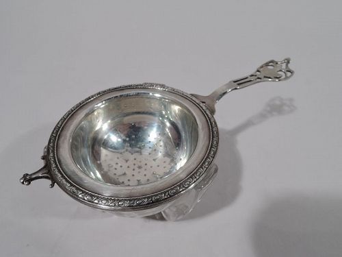 Antique American Edwardian Sterling Silver Tea Strainer