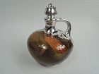 Rookwood Corn Whiskey Jug Decanter with Gorham Silver Overlay