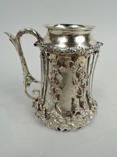 Finest Victorian Silver Gilt Christening Mug with Aesop’s Fables 1860