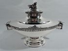Early Tiffany American Classical Sterling Silver Ox Head Soup Tureen