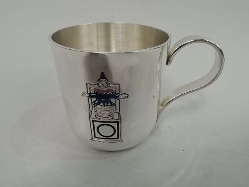 Tiffany Sterling Silver & Enamel Jack-in-the-Box Baby Cup