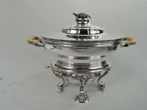 Antique Gorham Sterling Silver Chafing Dish with Turtle Finial 1903