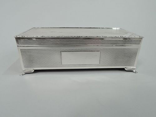 Super Stylish English Art Deco Sterling Silver Box