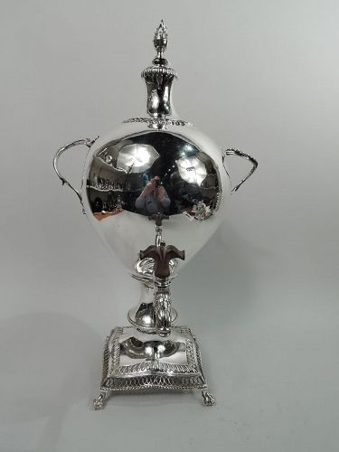 Antique English Georgian Neoclassical Sterling Silver Tea Urn 1767