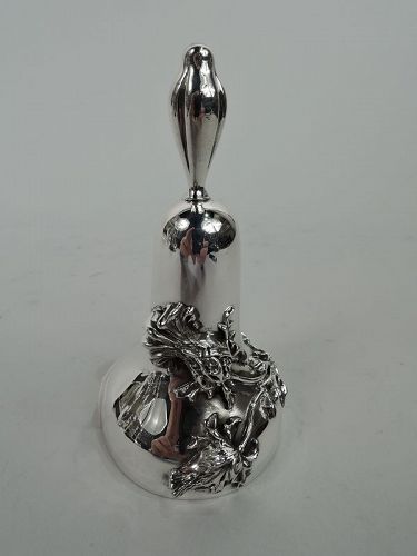 Antique American Art Nouveau Sterling Silver Bell by Kerr