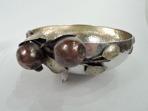 Gorham Japonesque Mixed Metal Bowl with Fruiting Apple Branch 1883