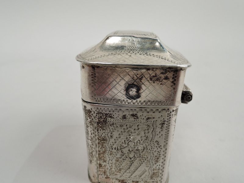 Antique Dutch Silver Peppermint Box 1879