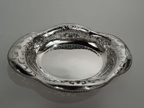 Antique Tiffany Edwardian Classical Pierced Sterling Silver Bowl