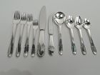 Georg Jensen Beaded Sterling Silver Dinner & Lunch Set with 157 Pieces