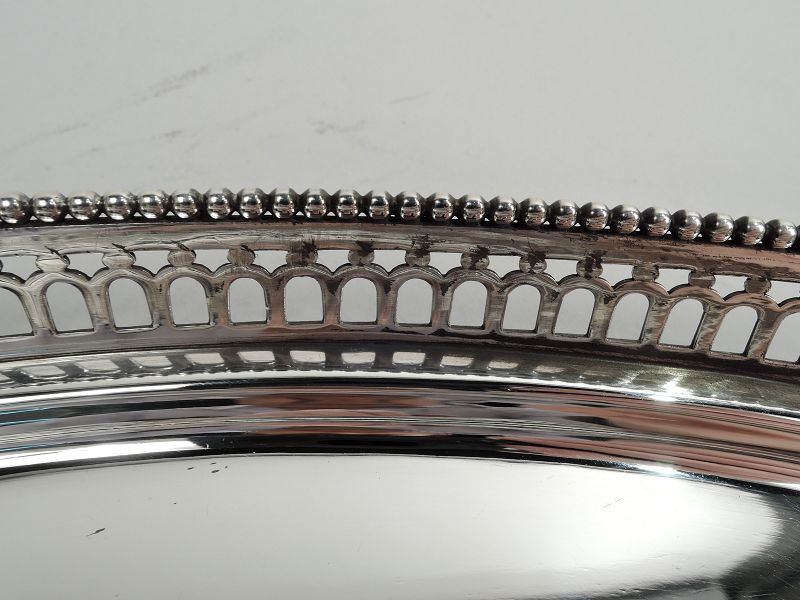 Antique Dutch Edwardian Classical Pierced Silver Tray 1919