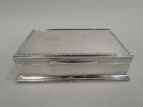 English Art Deco Sterling Silver Box by Mappin & Webb