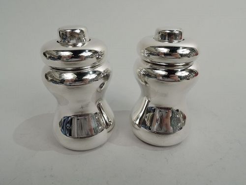 Pair of Cartier American Modern Sterling Silver Pepper Mills