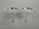 Pair of Antique Tiffany Edwardian Classical Sterling Silver Compotes