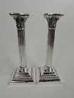 Pair of Gorham Sterling Silver Classical Column Candlesticks 1909