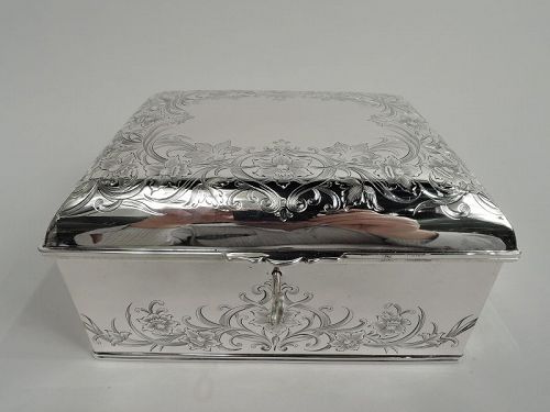 Vintage silver jewelry box