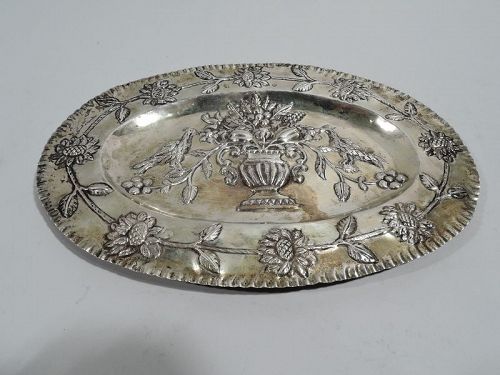 Antique German Naïve Neoclassical Silver Tray