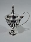 Antique English Edwardian Neoclassical Sterling Silver Mustard Pot