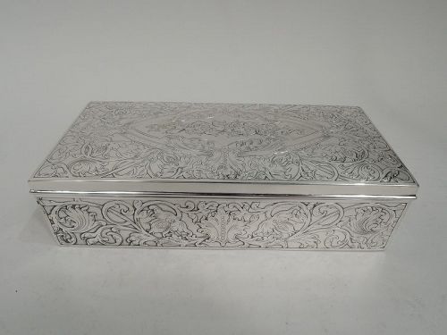 Antique Tiffany American Art Nouveau Sterling Silver Jewelry Box