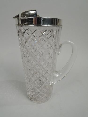 Tiffany Midcentury Sterling Silver Bar Pitcher with Hawkes Glass