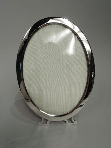 American Modern Sterling Silver Oval Picture Frame