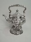 Antique Gorham Victorian Rococo Sterling Silver Kettle on Stand