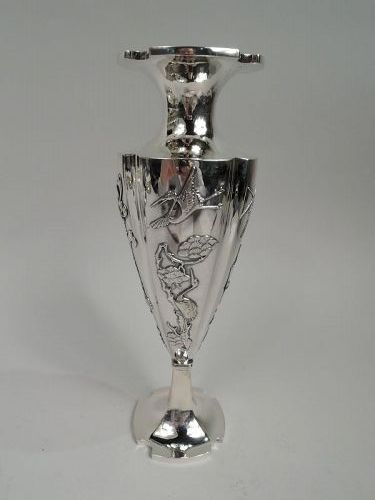 Antique Chinese Silver Blossoming Branch Vase