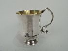 Antique South American Hand-Made Silver Footed Mug 19 C