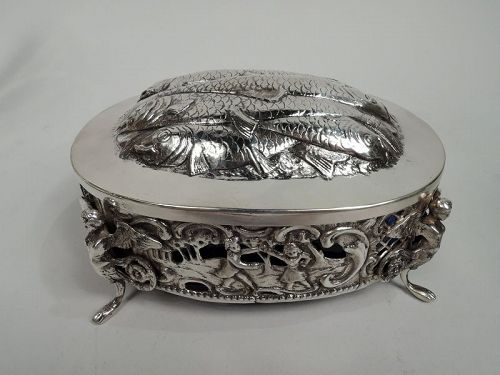 Antique German Silver Sardine Box