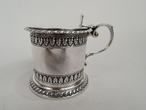 Antique English Victorian Georgian Britannia Silver Mustard Pot 1899