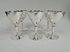 Set of 6 Tiffany American Art Deco Sterling Silver Cocktail Cups