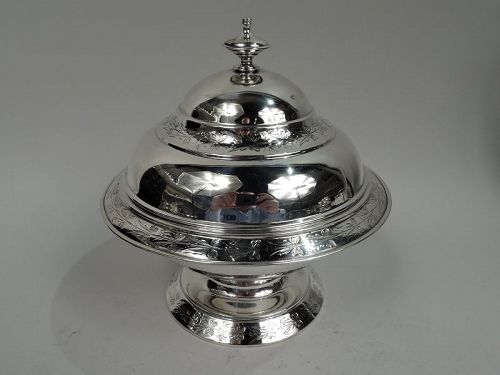 Ball, Black New York Aesthetic Sterling Silver Butter Dish C 1865