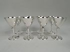 Set of 8 Fabulous Tiffany Art Deco Sterling Silver Cocktail Cups