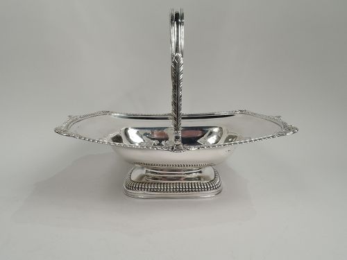 Antique English Georgian Neoclassical Sterling Silver Basket 1811