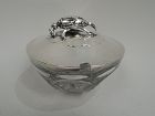 Georg Jensen Blossom Sterling Silver Jelly Bowl with Baccarat Crystal