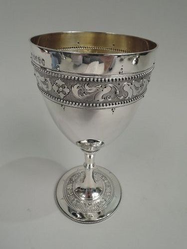 Antique English Victorian Classical Sterling Silver Goblet 1879