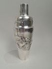 Antique Chinese Silver Firewater Dragon Cocktail Shaker