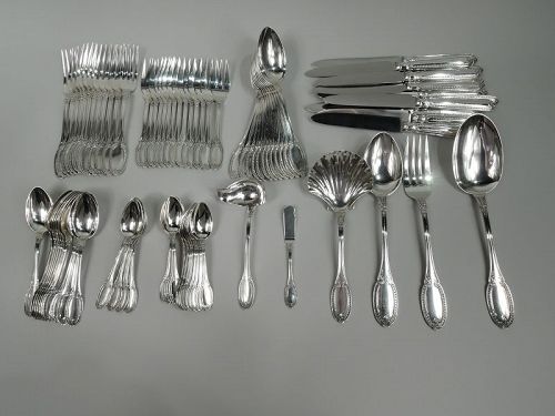 Buccellati Empire Sterling Silver Dinner Set for 12 with 82 Pieces