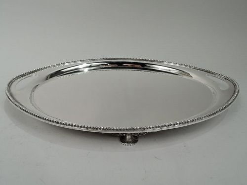 Antique Tiffany Victorian Neoclassical Sterling Silver Footed Tray