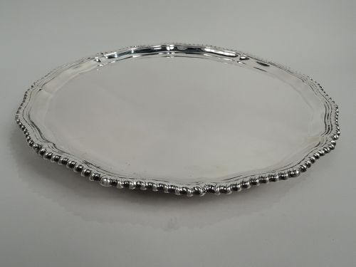 Traditional English Georgian Sterling Silver Salver Tray 1939