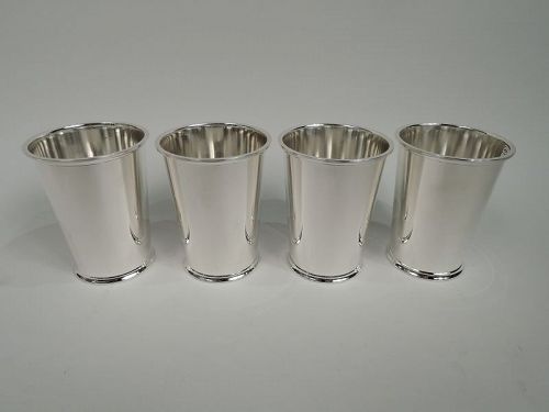 Set of 4 American Midcentury Modern Sterling Silver Highballs