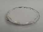 English Georgian Neoclassical Sterling Silver Salver Tray by Rugg 1775