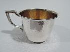 Antique American Craftsman Hand-Hammered Sterling Silver Baby Cup